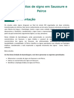 Conceitos de Signo em Saussure e Peirce Apresentação