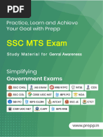 SSC Mts Ex: Studymaterialfor Genralawareness