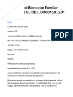 Derecho Del Bienestar Familiar (CONCEPTO - ICBF - 0000150 - 2014)