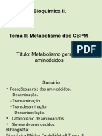 Conf # 14 Metabolismo de CBPM - Reacções de Aa-1