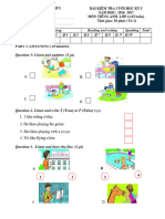 Đề kiểm tra TA lớp 4-4T (2016-2017)