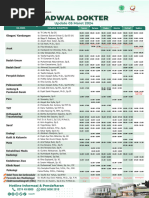 Brosur Jadwal Dokter - Update 5 Maret 2024