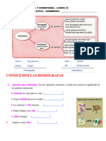 Palabras Homógrafas - Homófonas - Parónimas