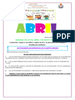 4TO GRADO 31. ORGANIZADOR. 29 de Abril Al AL 03 de Mayo 2024.