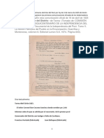 Primeras Comunicaciones Como Distritos Abril de 1825 Luego de Ser Creados Por Simón Bolívar.