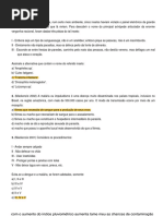 Exercícios Sobre Protozooses Terceirão