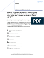 Modeling of Thermal Performance and Mechanical Properties of Concrete Blocks Incorporating Plastic Bottle Waste With Crushed Clay Bricks As Coarse Agg