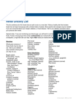 Renal Grocery List