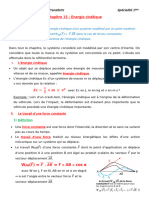 Chap 15 Energie Cinétique Cours