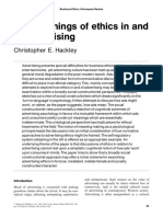 Hackley, C. (1999), The Meanings of Ethics in and of Advertising, Business Ethics - A European Review, Vol. 8, Iss. 1, p.37-42