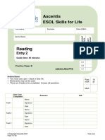 Entry 2 - ESOL - Reading - Assessment Paper - Practice Paper B