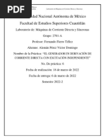 Practica 6 El Generador en Derivación de CD Con Excitación Independiente LAB MAQ de CD y SINC