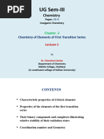 1st Lecture On Chemistry of Elements of First Transtion Series