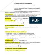 Part B Lesson 4.2 Motion in One Dimension