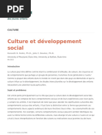 Culture Et Developpement Social