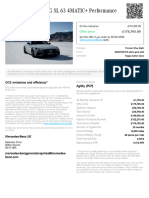 Mercedes-AMG SL 63 4MATIC+ Performance Specification Sheet