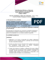 Guia de Actividades y Rúbrica de Evaluación - Unidad 2 - Tarea 3. Foro Virtual Los Modelos Ped