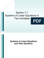 Section 7.1 Systems of Linear Equations in Two Variables