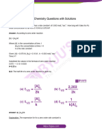 Zero Order Reaction Chemistry Questions