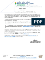 Advisory To Candidates NEET UG 2024