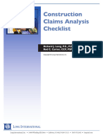 Construction Claims Analysis Checklist, Richard J. Long, P.E., P.Eng., and Rod C. Carter, CCP, PSP