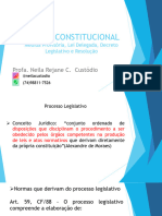 Constitucional I - Espécies Legislativas - Lei Ordinária Lei Complementar e Emenda Constitucional