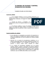 Concepto de Control de Calidad y Control Estadistico de Calidad