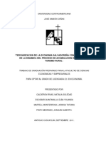 Terciarización de La Economía Salvadoreña Como Consecuencia de La Dinámica Del Proceso de Acumulación Del Capital El Turismo Rural