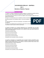 Exercícios de Revisão-Biofísica