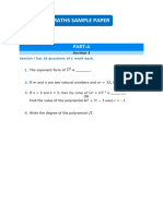 Maths Sample Paper: Part-A