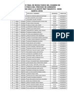 Consolidado de Resultado Examen Fisico