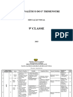 Plano Analitico 9 Classe 2023 Desenho