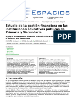 Estudio de La Gestión Financiera en Las Instituciones Educativas Públicas de Primaria y Secundaria