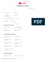 Integrals Cheat Sheet