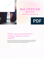 HSE OFFICER Interview Questions and Answers