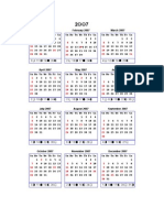 2007 Calendar