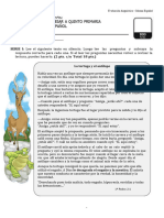 Nombre: Fecha: / /: para Ingresar A Quinto Primaria Idioma Español Evaluación