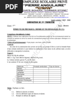 Composition Du 3ème Trimestre PCT 4ème 2019-2020 CS Pierre Angulaire