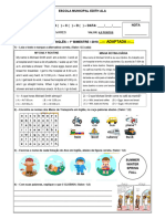 Avaliação de Inglês - 8º Ano - Adaptada