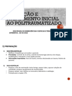 AVALIAÇÃO E ATENDIMENTO INICIAL AO POLITRAUMATIZADO S-CC - PPTX'