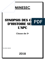 Fascicule - Synopsis Des Cours D'histoire Selon L'apc Classe de 5e Cameroun