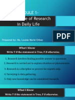 L1 M1 Q1 Impotance of Research