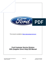 Ford Customer Service Division SDS (Supplier Direct Ship) EDI Manual