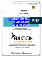 Sujets de Preparation Maths Bacc D & Ti 2020