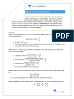 Formula Sheet - Mechanical Properties of Solids First Edit