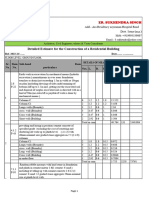 Detailed Estimate For The Construction of A Residential Building