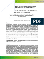 Otimização de Rotas de Entregas: Um Estudo de Caso em Uma Empresa Do Setor Alimentício