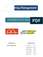 Marketing Management McDonald Vs Subway