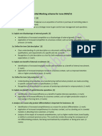 Potential Marking Scheme For June 2024 - Paper 1