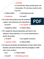 Pharmaceutical Industry Unit 1,2 Test